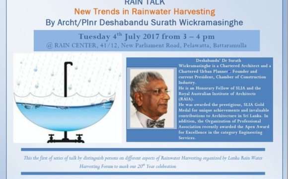 Rain Talk “New Trends in Rainwater Harvesting”