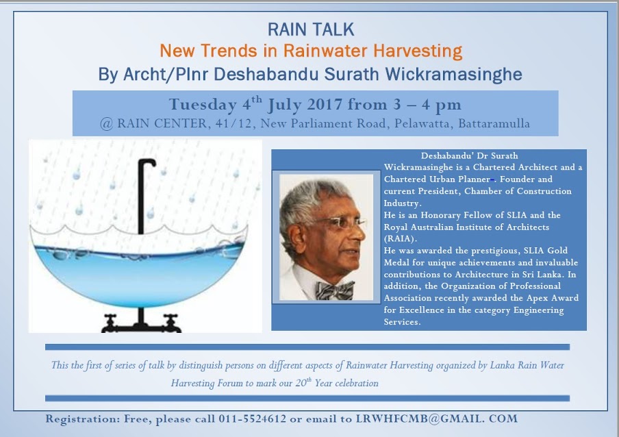 Rain Talk “New Trends in Rainwater Harvesting”