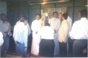 Multidisciplinary symposium held in June 2004 - Hon. Minister for UD&WS Dinesh Gunawardena, Director CWSSP, past & present Chairman of LRWHF, Director LRWHF