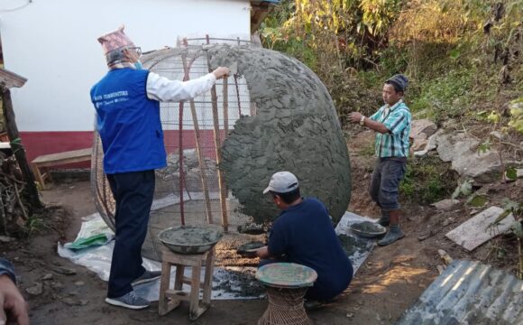 The Pumpkin Tank Construction Training Started in Begnas, Nepal