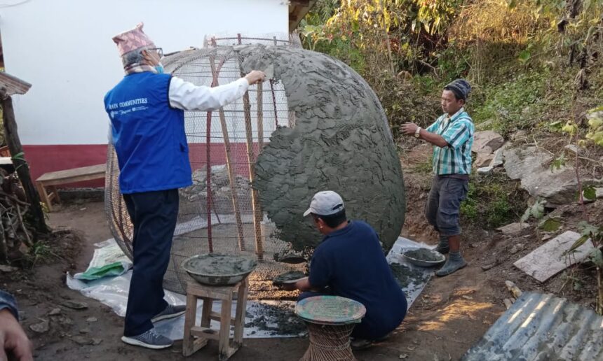 The Pumpkin Tank Construction Training Started in Begnas, Nepal