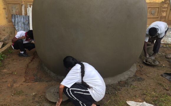 Rainwater Harvesting System construction training program for youth in Badulla district.