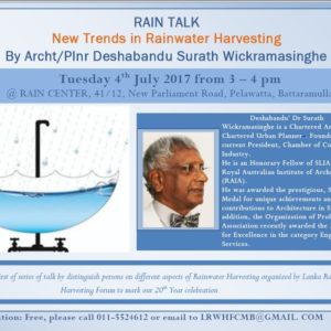 Rain Talk “New Trends in Rainwater Harvesting”