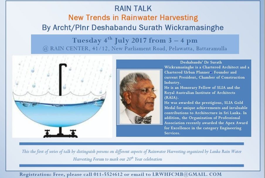 Rain Talk “New Trends in Rainwater Harvesting”