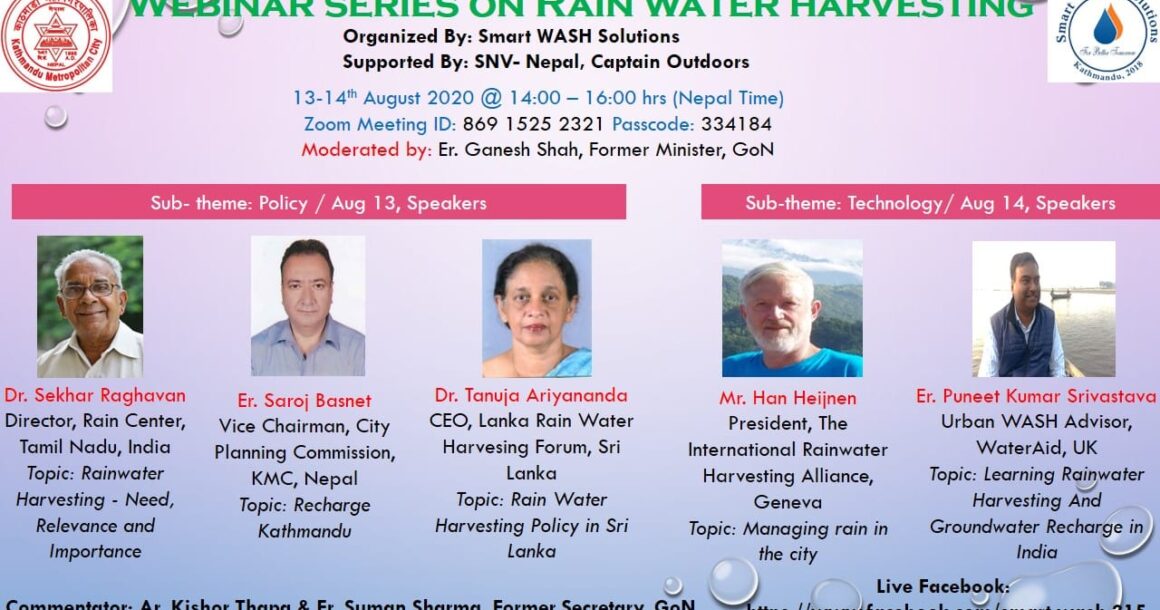 Webinar Series on RWH