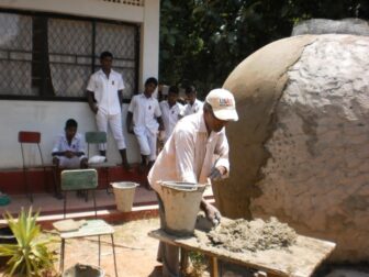 RWH tank being constructed at the school