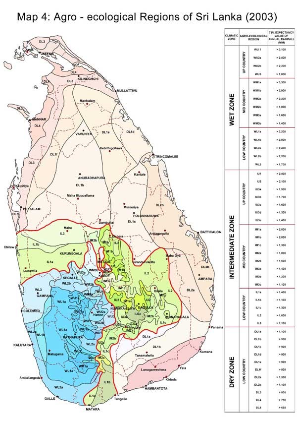 sri lanka map - Department of agriculture