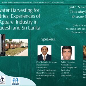 Webinar on Rainwater Harvesting Applications in industries