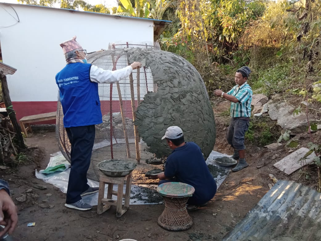 The Pumpkin Tank Construction Training Started in Begnas, Nepal