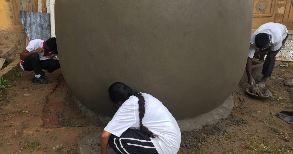 Rainwater Harvesting System construction training program for youth in Badulla district.