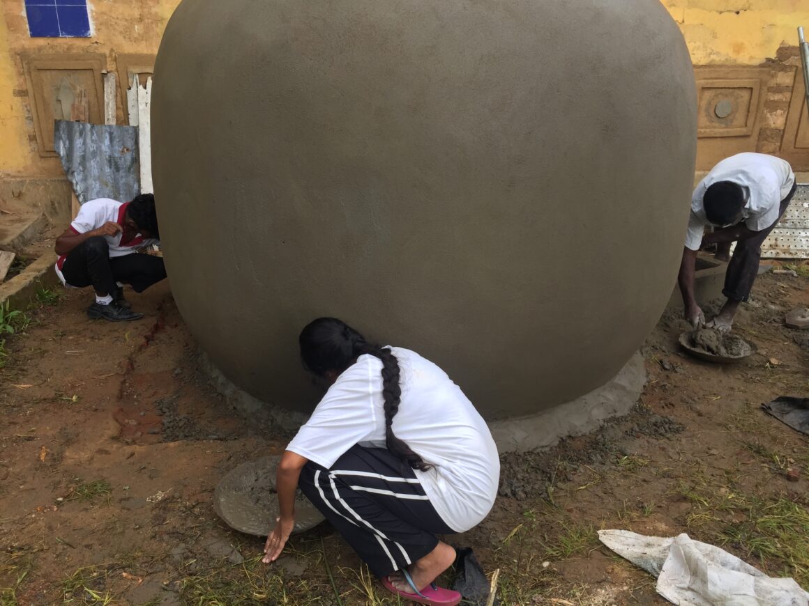 Rainwater Harvesting System construction training program for youth in Badulla district.