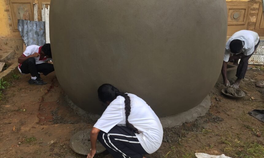 Rainwater Harvesting System construction training program for youth in Badulla district.